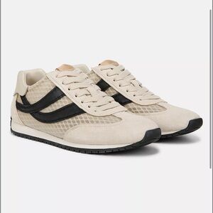 VINCE 
Oasis Mesh & Leather Runner Sneaker
$275 women 6.5
Color: Moonlight/Black